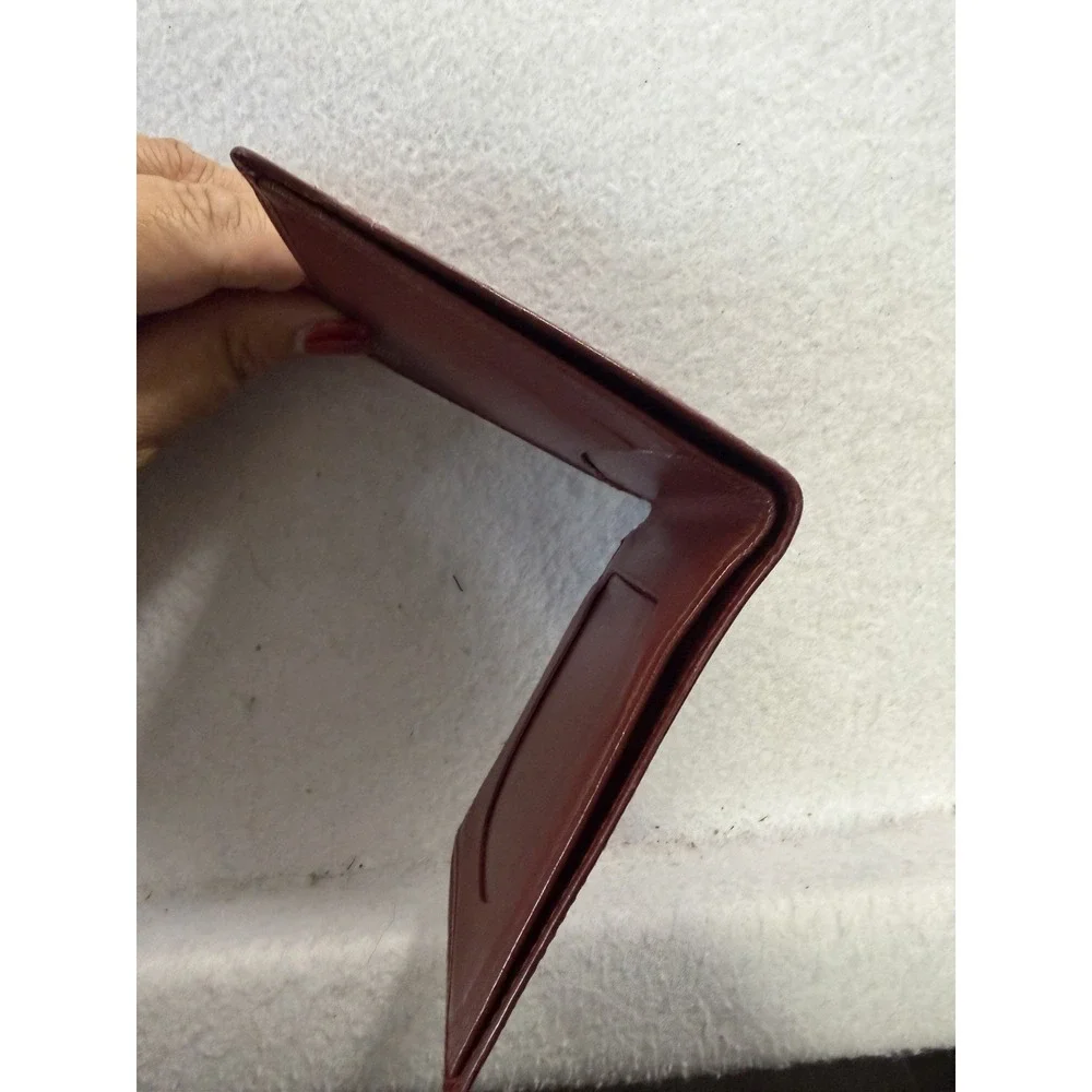 Cartier Bifold Wallet Pass Case Brown/Red Bordeaux Gold Hardware Men's